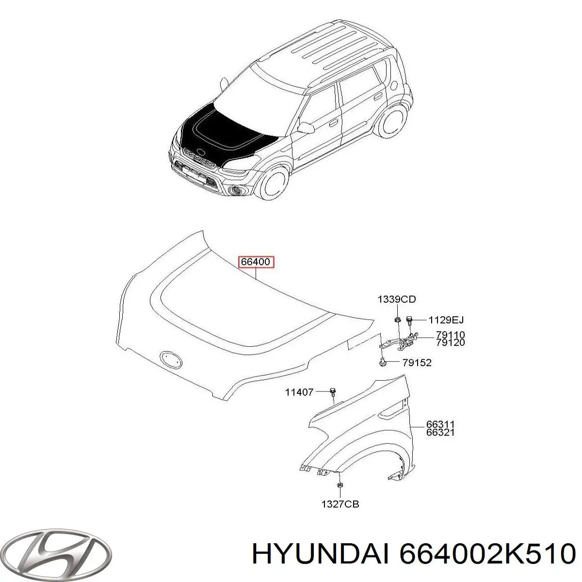Maska silnika Hyundai/Kia 664002K510 cena, od 286,41 USD