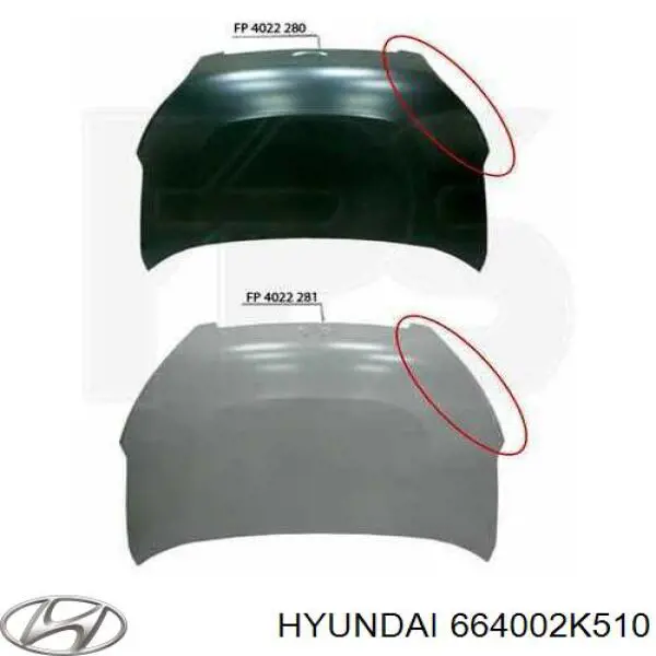 Do koszyka 664002K510 Hyundai/Kia Maska silnika