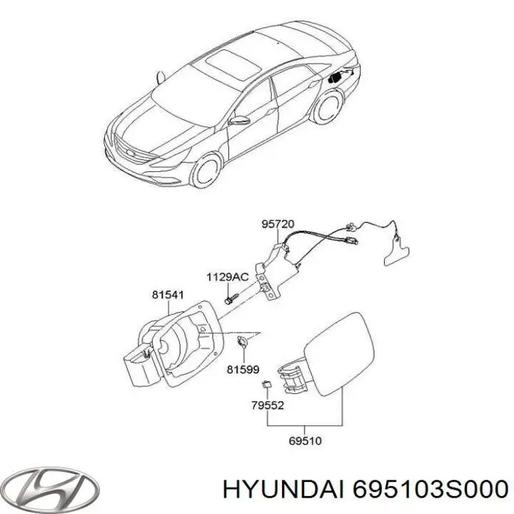 Klapka wlewu paliwa Hyundai Sonata VI sedana (YF) (2009 - 2015) cena, od 86,57 USD
