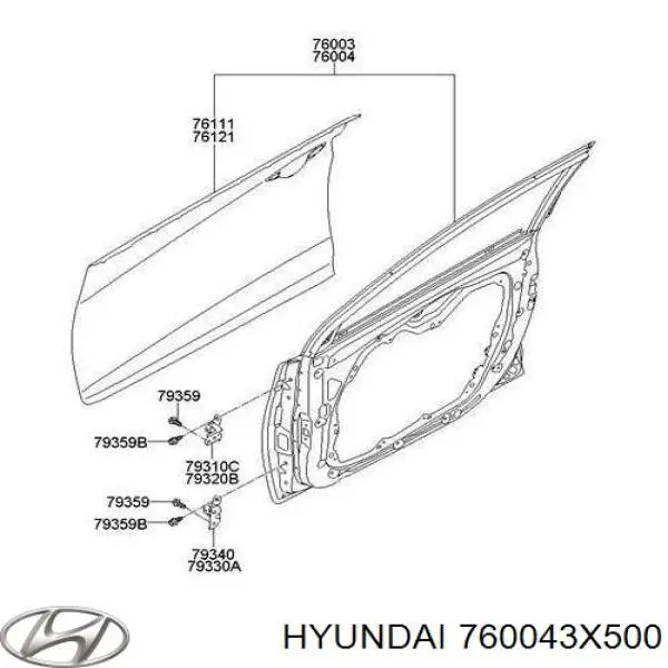 Drzwi przednie prawe Hyundai/Kia 760043X500 cena, od 252,36 USD