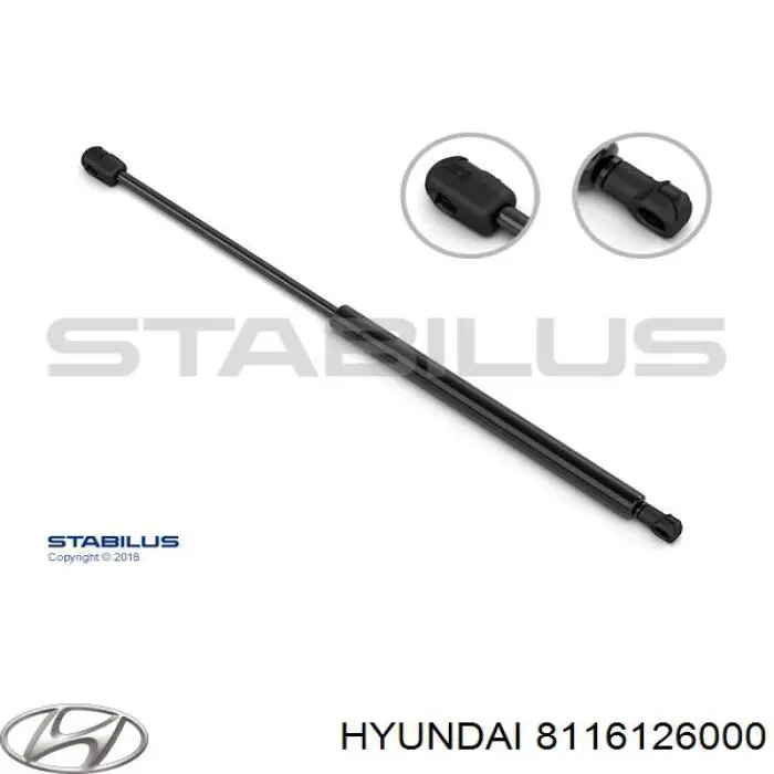 Do koszyka 8116126000 Hyundai/Kia Amortyzator maski