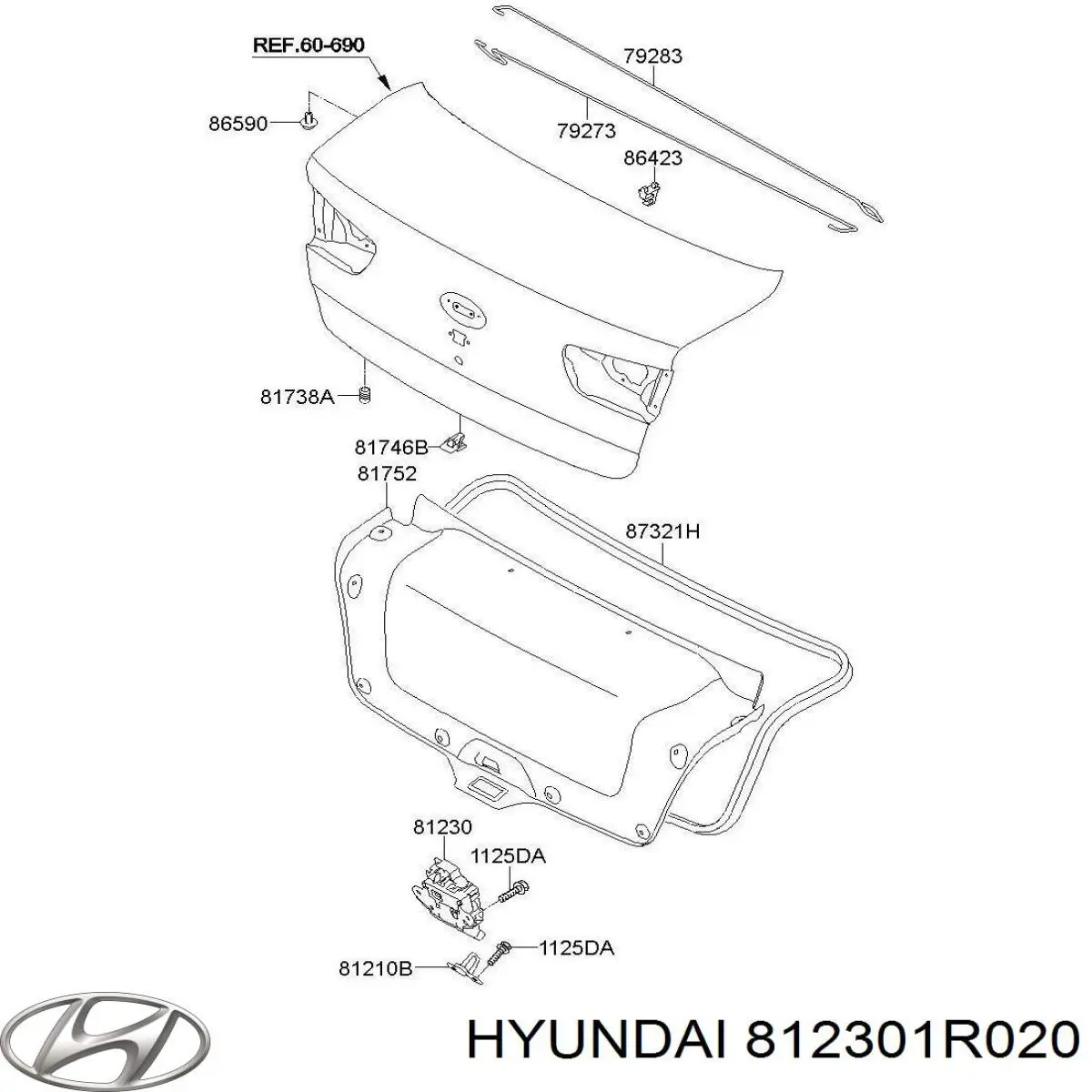 Zamek klapy bagażnika (3/5 drzwi tylnych) Hyundai/Kia 812301R020 cena, od 38,74 USD
