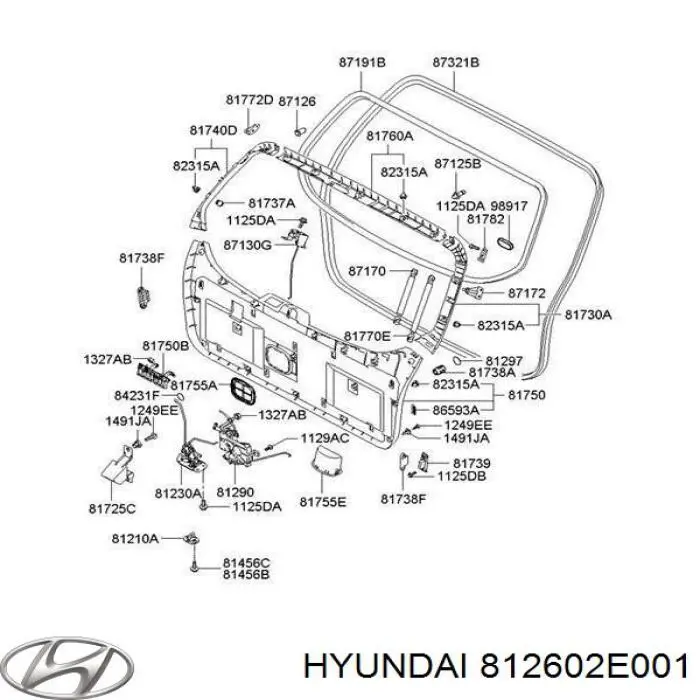 812602E001 Hyundai/Kia Klamka bagażnika (drzwi 3/5 tylnych) zewnętrzna