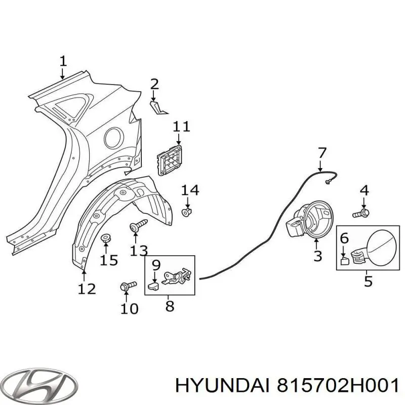 815702H001 Hyundai/Kia rączka otwierania zamka (klapki wlewu paliwa)