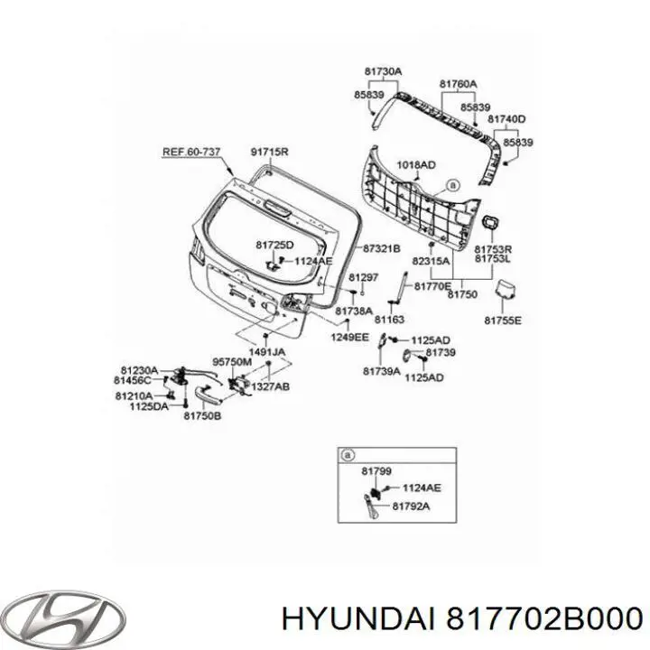 Amortyzator klapy bagażnika (3/5 drzwi-tylnych) Hyundai/Kia 817702B000 cena, od 13,62 USD