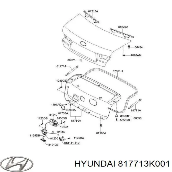 Amortyzator klapy bagażnika (3/5 drzwi-tylnych) Hyundai/Kia 817713K001 cena, od 15,86 USD