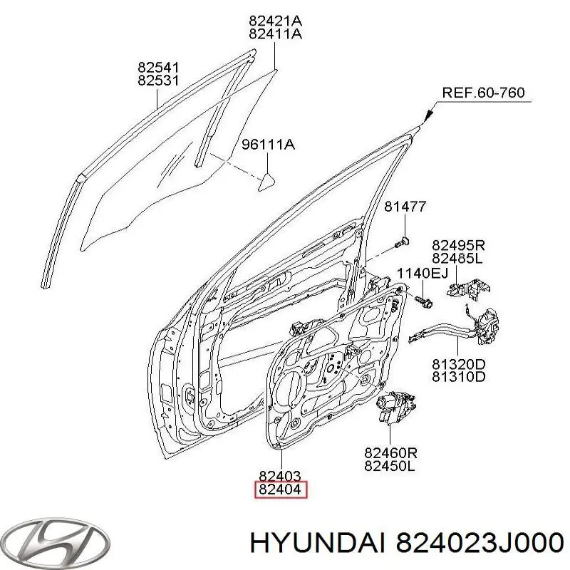 Mechanizm podnoszenia szyby drzwi przednich prawych Hyundai Veracruz SUV (2006 - 2014) cena, od 113,41 USD