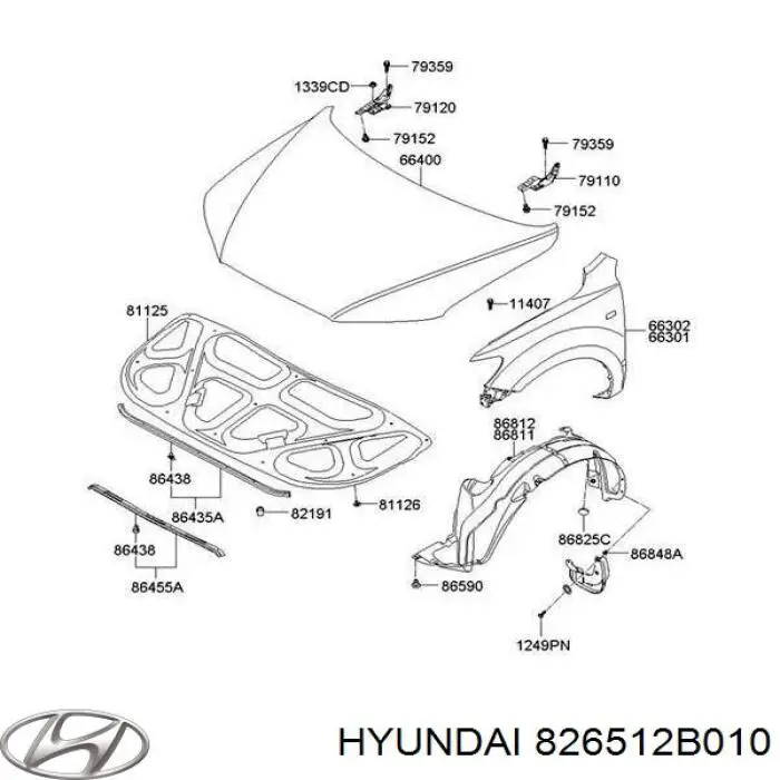 826512B010 Hyundai/Kia Klamka drzwi prawych przednia/tylna zewnętrzna