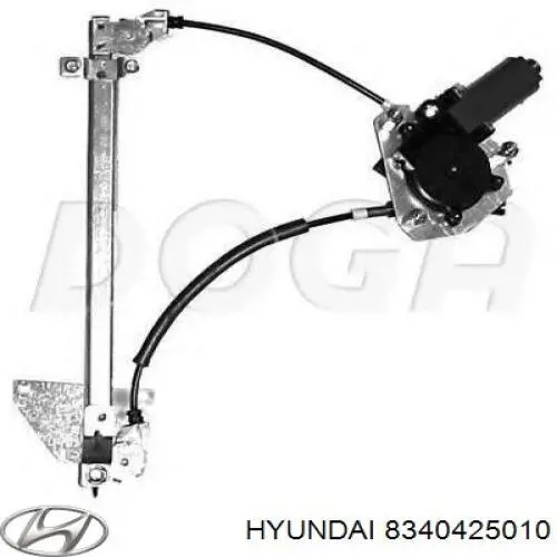 Do koszyka 8340425010 Hyundai/Kia Mechanizm podnoszenia szyby drzwi tylnych prawych