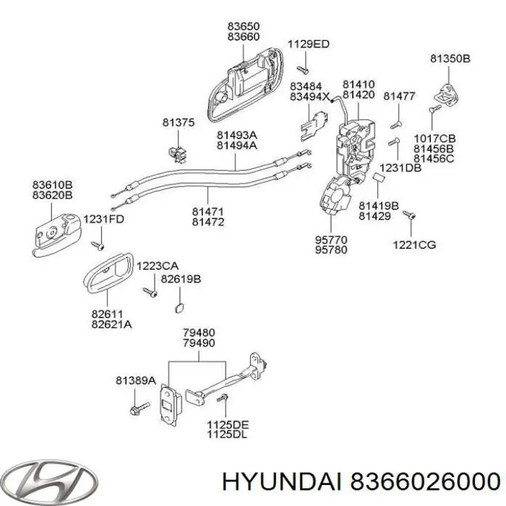 Klamka drzwi tylnych prawa zewnętrzna Hyundai/Kia 8366026000 cena, od 32,35 USD