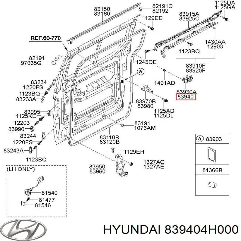 Rolka drzwi bocznych (przesuwnych) prawa środkowa Hyundai/Kia 839404H000 cena, od 54,44 USD