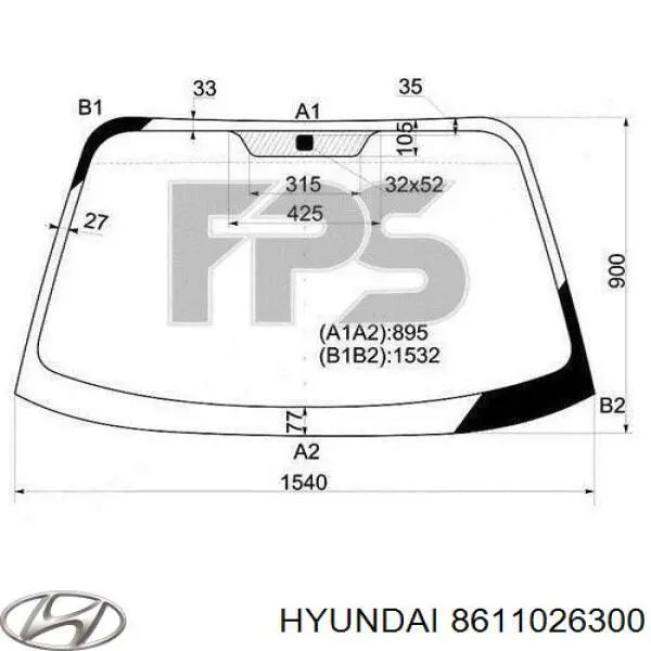 8611026300 Hyundai/Kia Szyba przednia