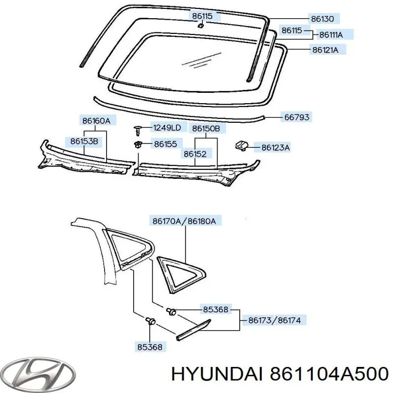 Szyba przednia do Hyundai H-1 STAREX Starex 