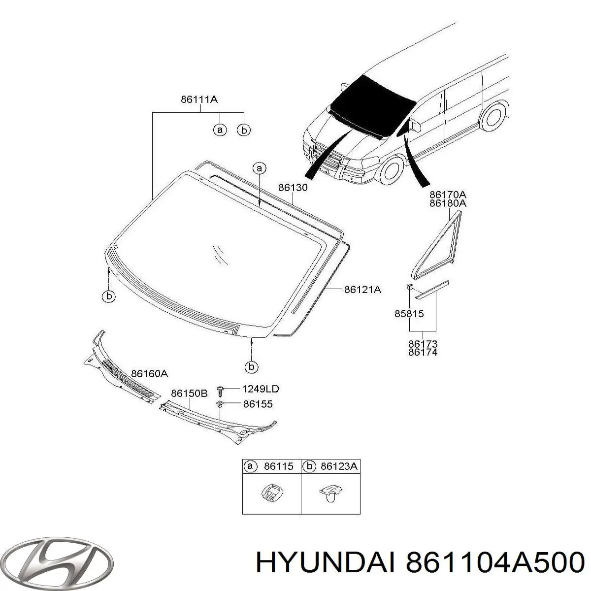 Szyba przednia Hyundai H-1 STAREX Starex autobus (2001 - 2004) cena, od  