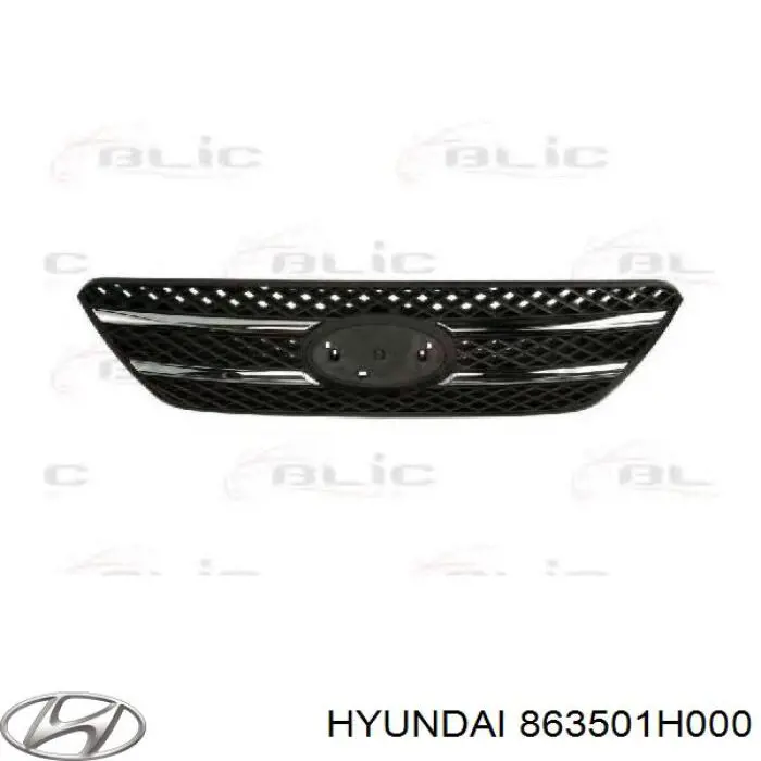 Do koszyka 863501H000 Hyundai/Kia Atrapa chłodnicy