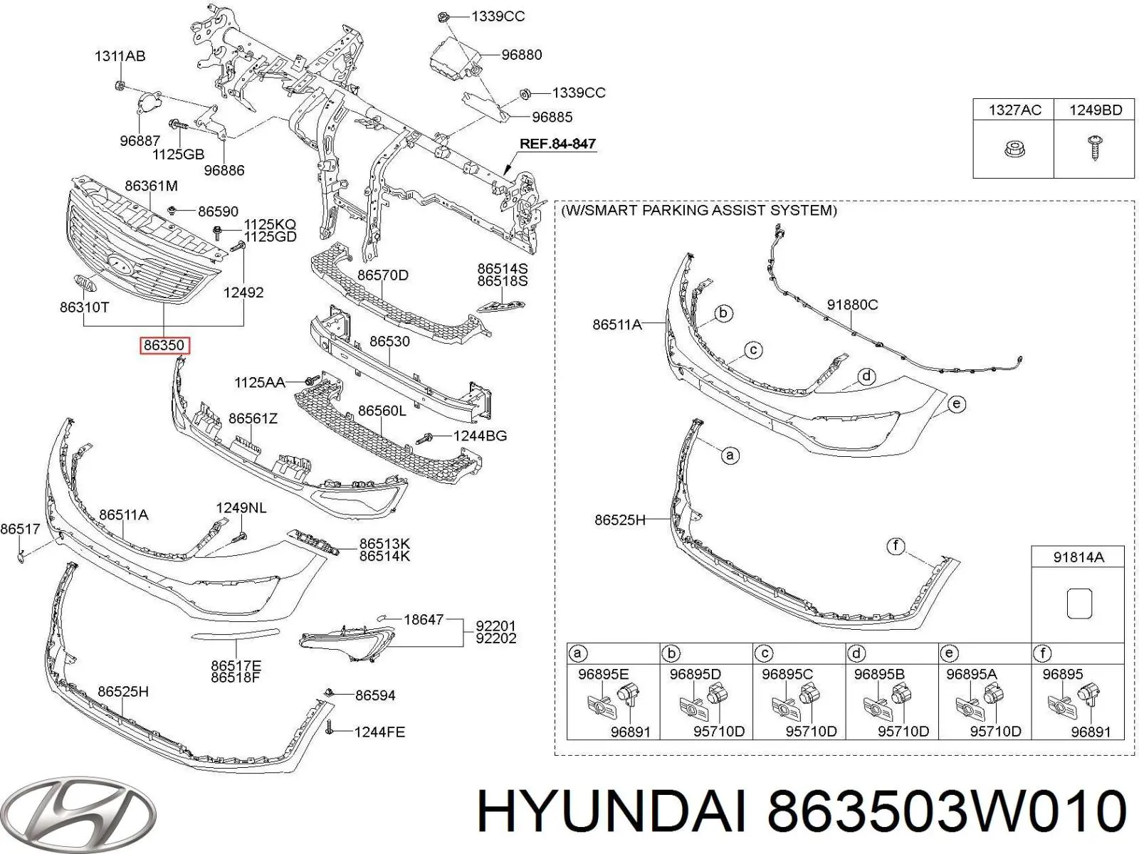 863503W010 Hyundai/Kia Atrapa chłodnicy
