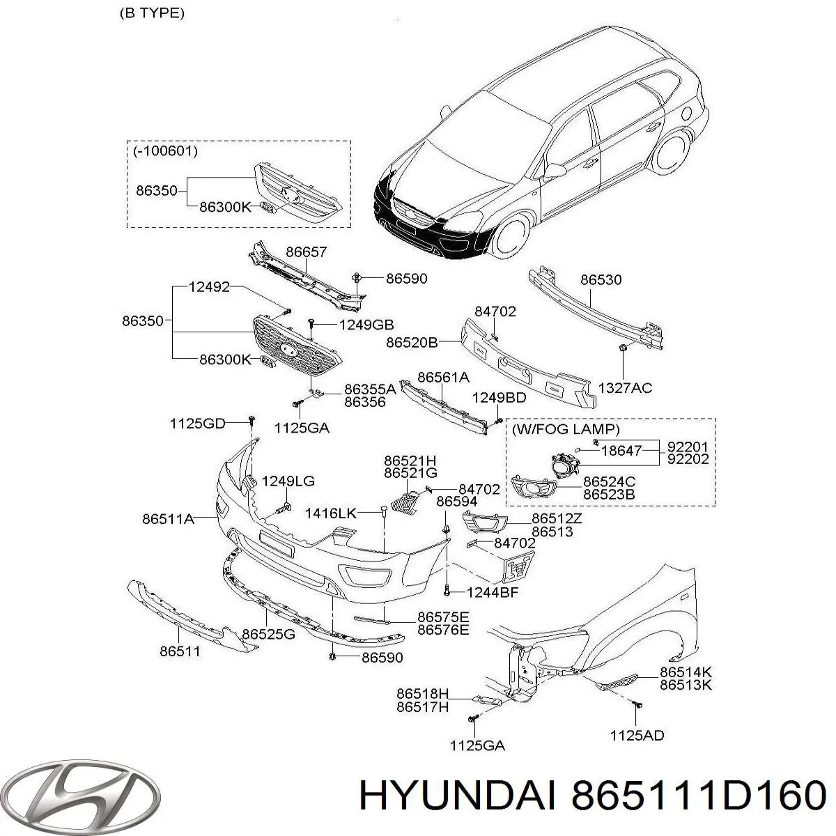 865111D160 Hyundai/Kia Zderzak przedni