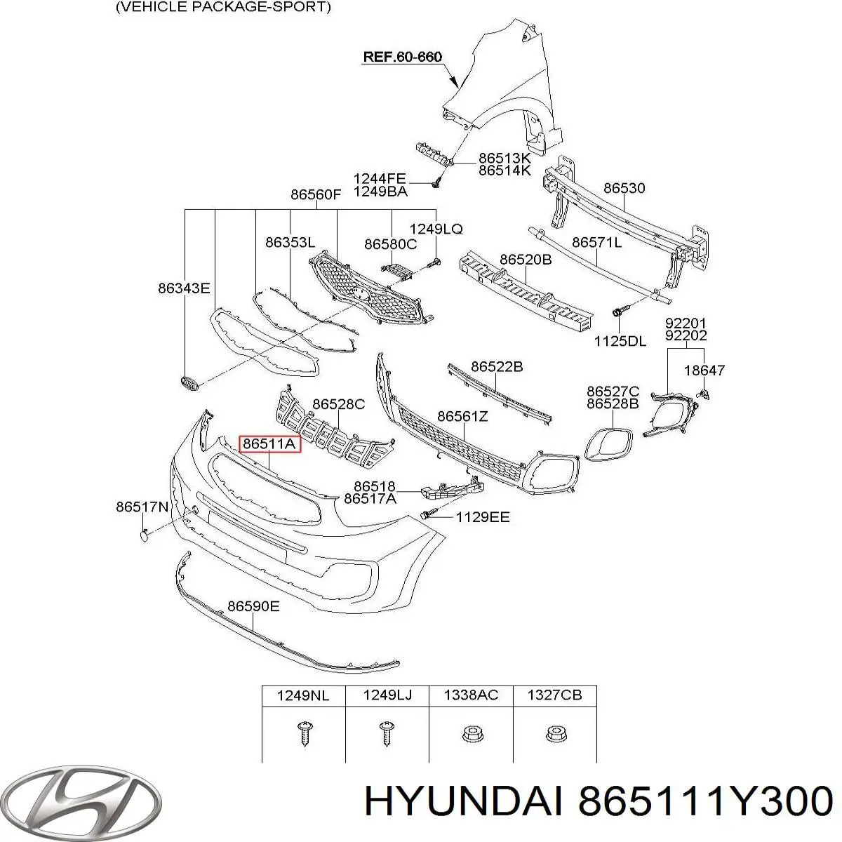 865111Y300 Hyundai/Kia Zderzak przedni