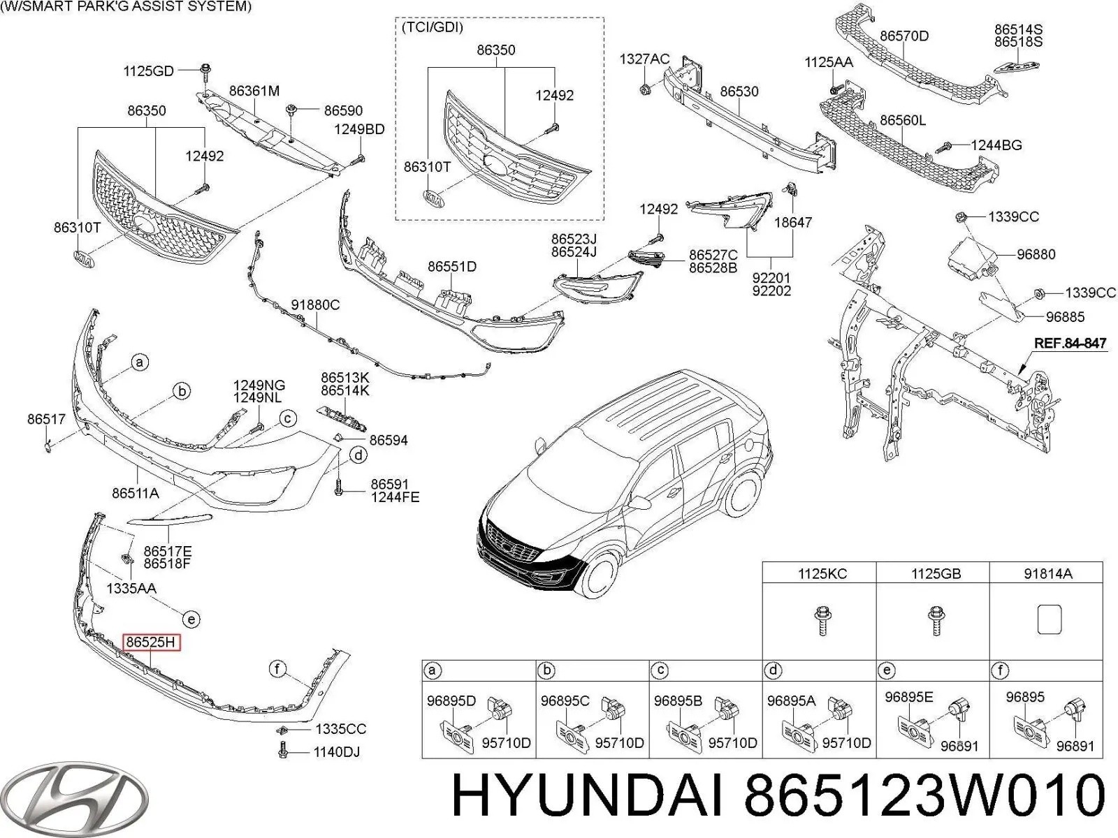 Zderzak przedni, dolna część Hyundai/Kia 865123W010 cena, od 89,55 USD