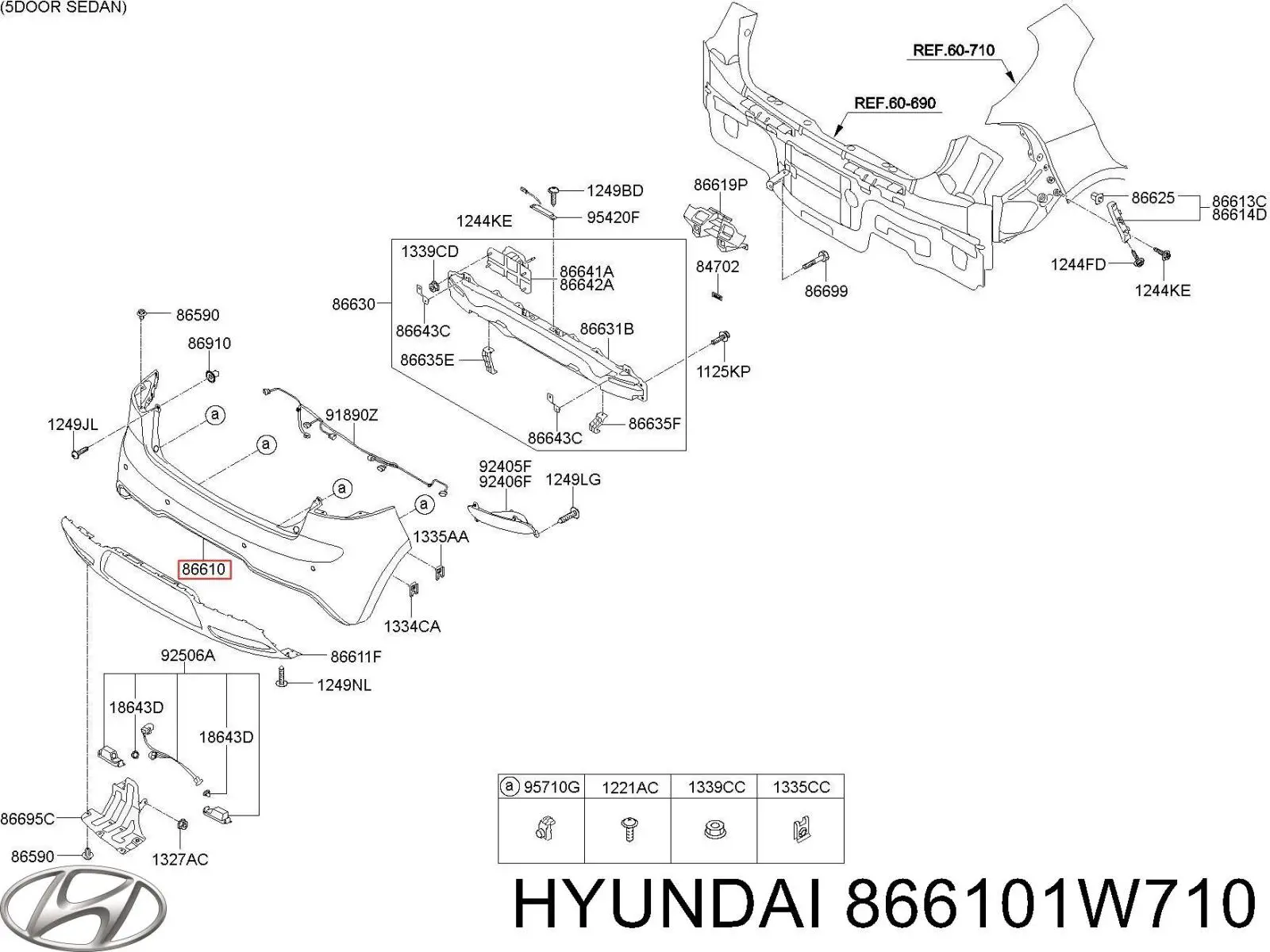 Zderzak tylny Hyundai/Kia 866101W710 cena, od 125,30 USD