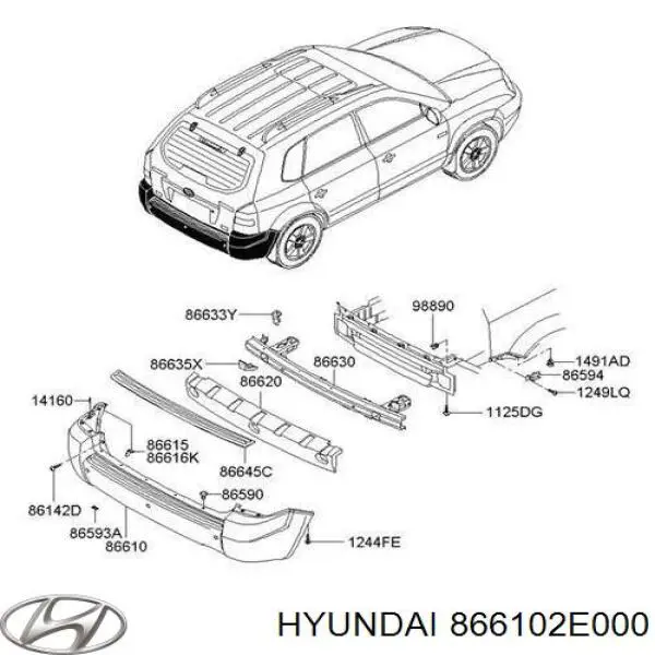 866102E000 Hyundai/Kia Zderzak tylny