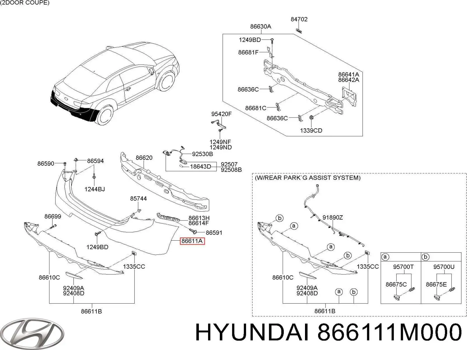 866111M000 Hyundai/Kia Zderzak tylny