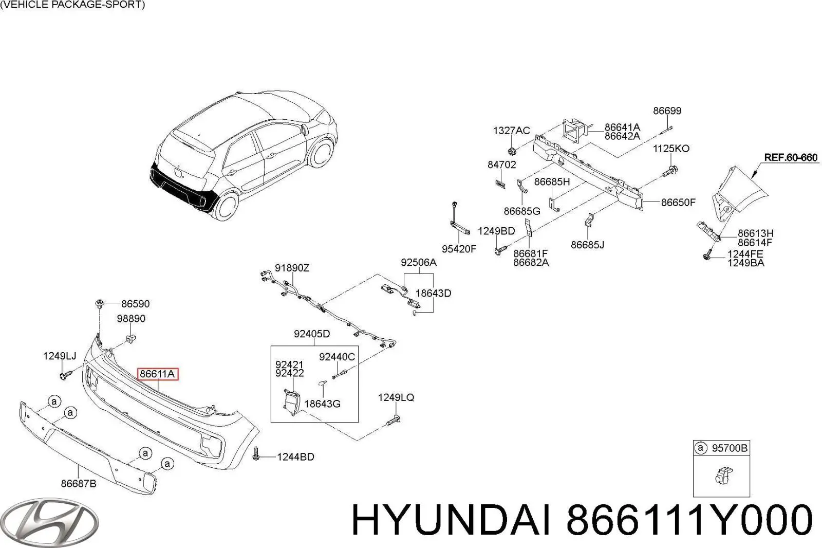 866111Y000 Hyundai/Kia Zderzak tylny