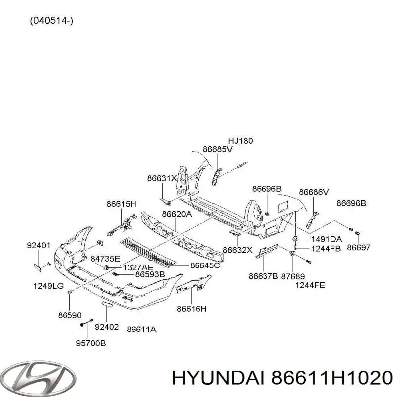 Do koszyka Zderzak tylny Hyundai Terracan  HP