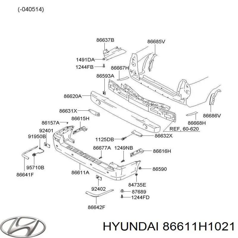Zderzak tylny do Hyundai Terracan  HP