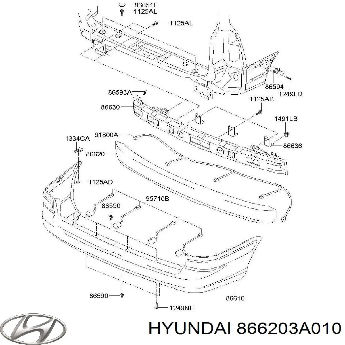 Absorber (wypełniacz) zderzaka tylnego Hyundai Trajet (FO)