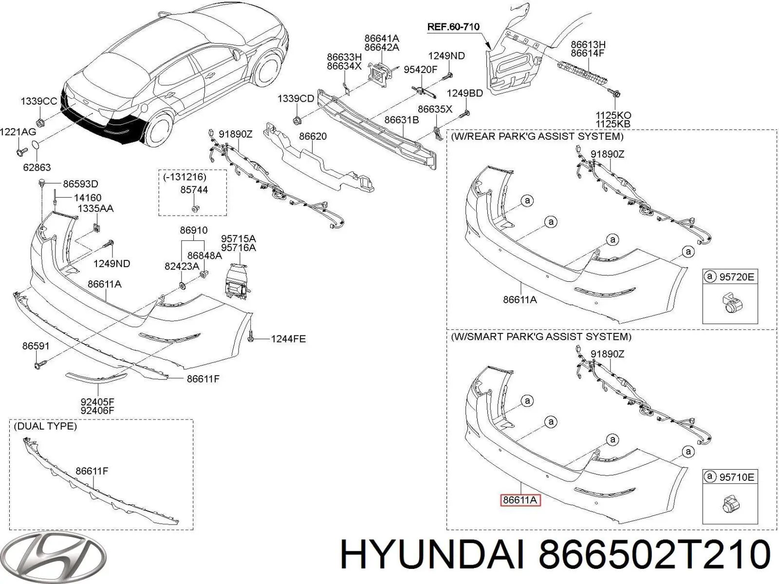 866502T210 Hyundai/Kia Zderzak tylny