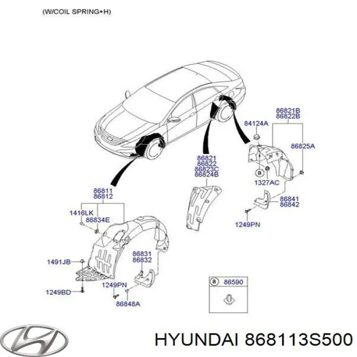 Nadkole błotnika przedniego lewe Hyundai Sonata VI sedana (YF) (2009 - 2015) cena, od 13,99 USD