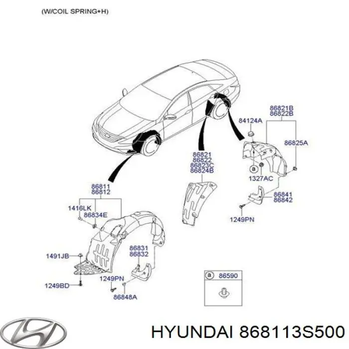 868113S500 Hyundai/Kia Nadkole błotnika przedniego lewe