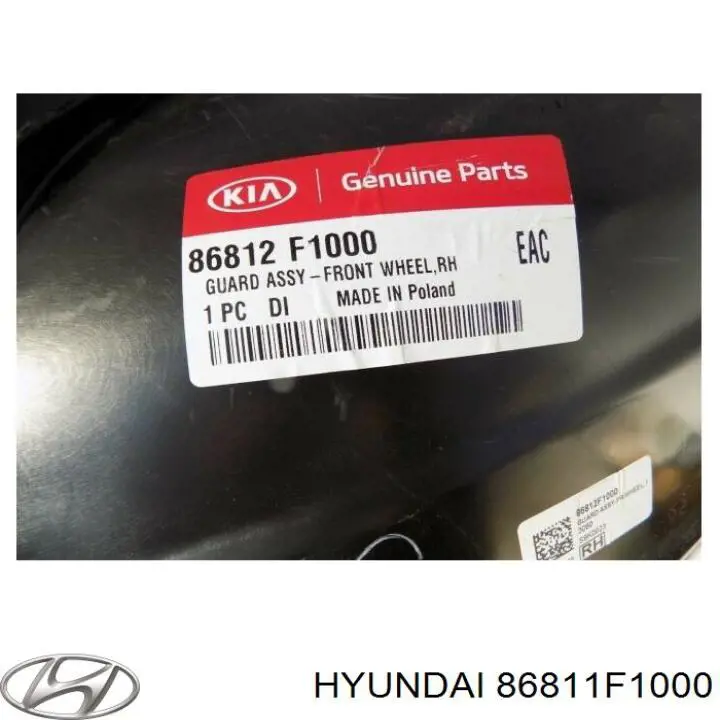 Nadkole błotnika przedniego lewe Hyundai/Kia 86811F1000 cena, od 26,59 USD