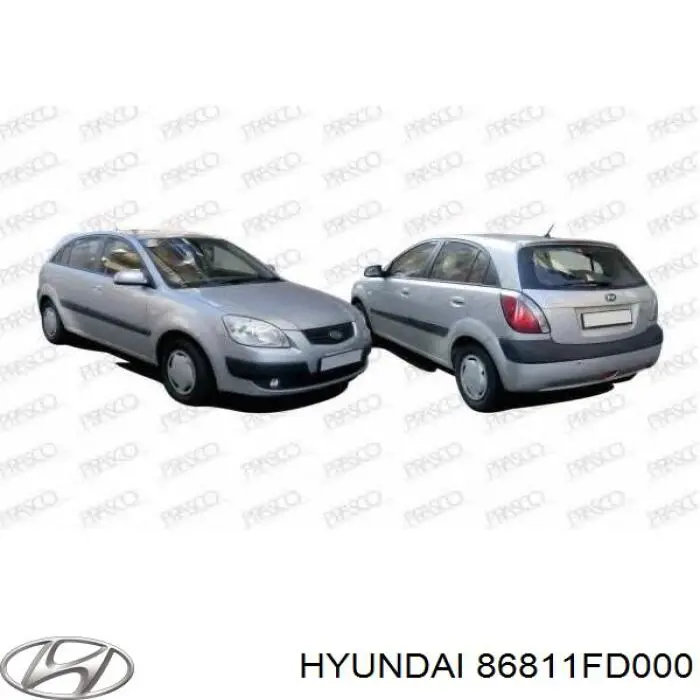 Do koszyka 86811FD000 Hyundai/Kia Nadkole błotnika przedniego lewe