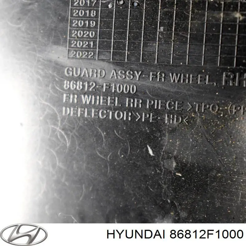 Nadkole błotnika przedniego prawe Hyundai/Kia 86812F1000 cena, od 24,53 USD