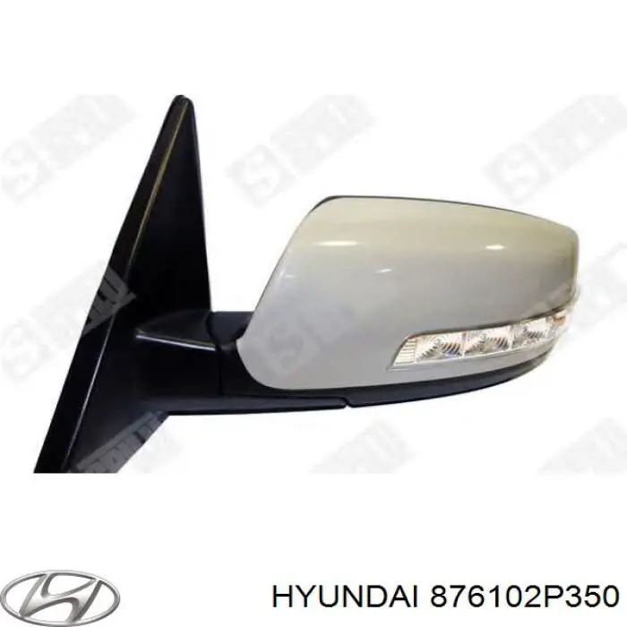 876102P350 Hyundai/Kia Lusterko wsteczne lewe