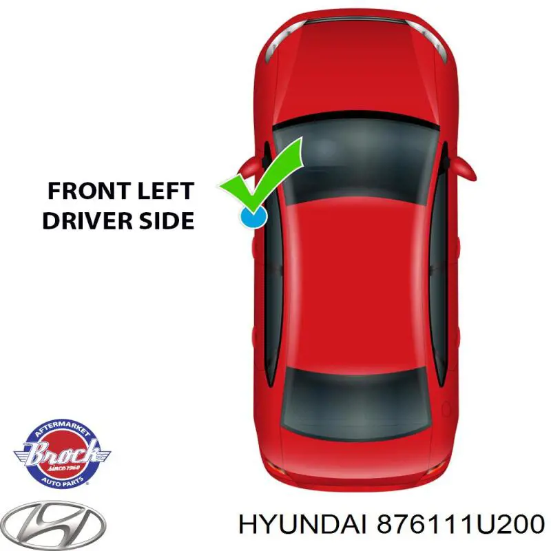 Wkład lusterka wstecznego lewego Hyundai/Kia 876111U200 cena, od 50,79 USD