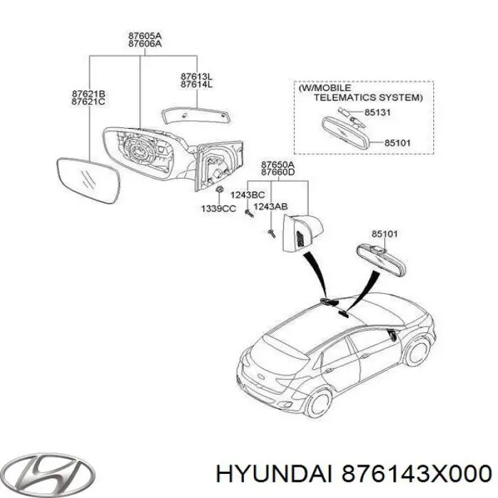 Kierunkowskaz lusterka lewy Hyundai Elantra 5 (MD)