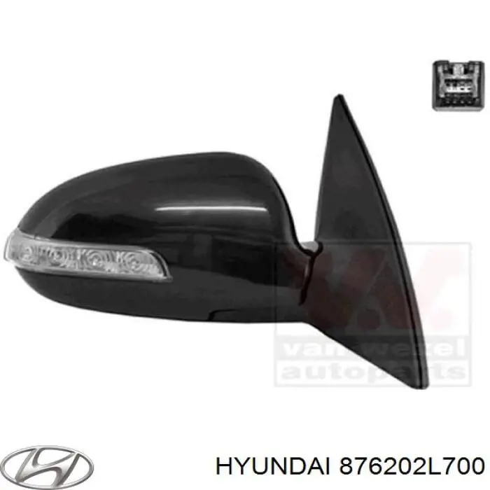876202L700 Hyundai/Kia Lusterko wsteczne prawe
