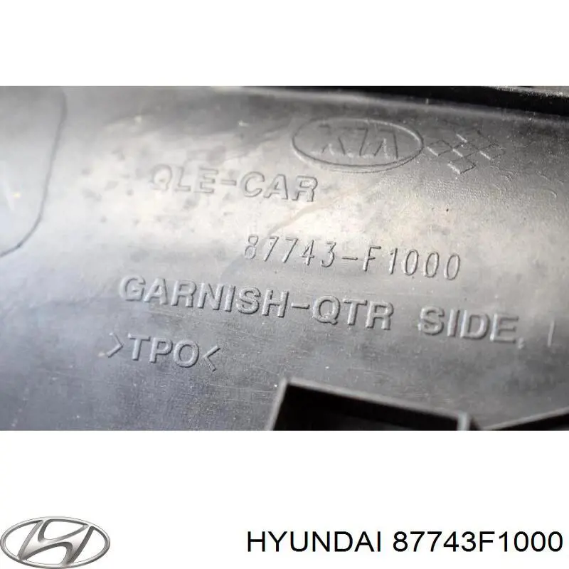 Do koszyka 87743F1000 Hyundai/Kia Poszerzenie (nakładka) reperaturki tylnego błotnika lewy