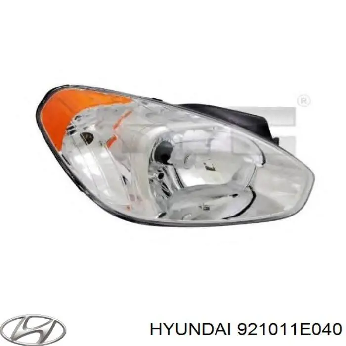 Do koszyka 921011E040 Hyundai/Kia Reflektor lewy