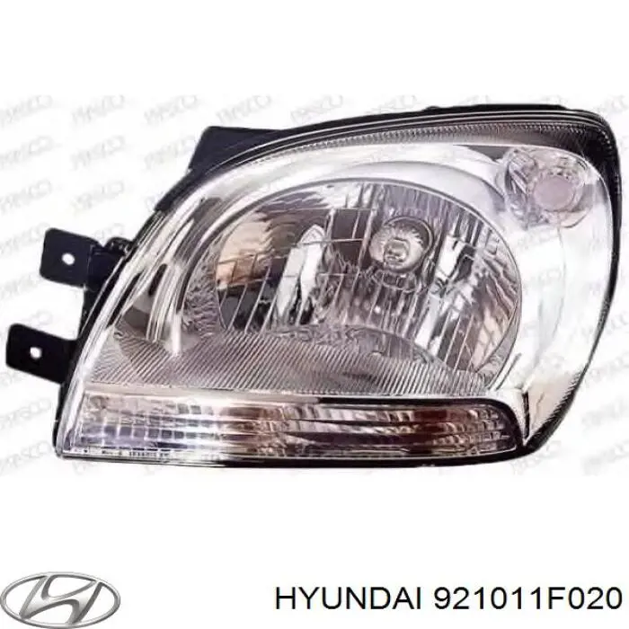 Do koszyka 921011F000 Hyundai/Kia Reflektor lewy