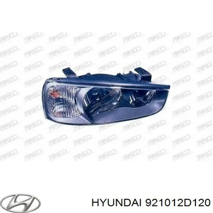 Do koszyka 921012D120 Hyundai/Kia Reflektor lewy