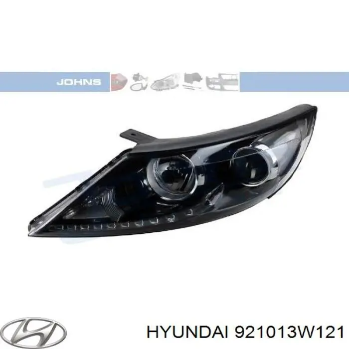 Reflektor lewy Hyundai/Kia 921013W121 cena, od 268,22 USD