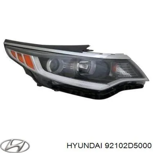 Reflektor prawy 92102D5000 Hyundai/Kia