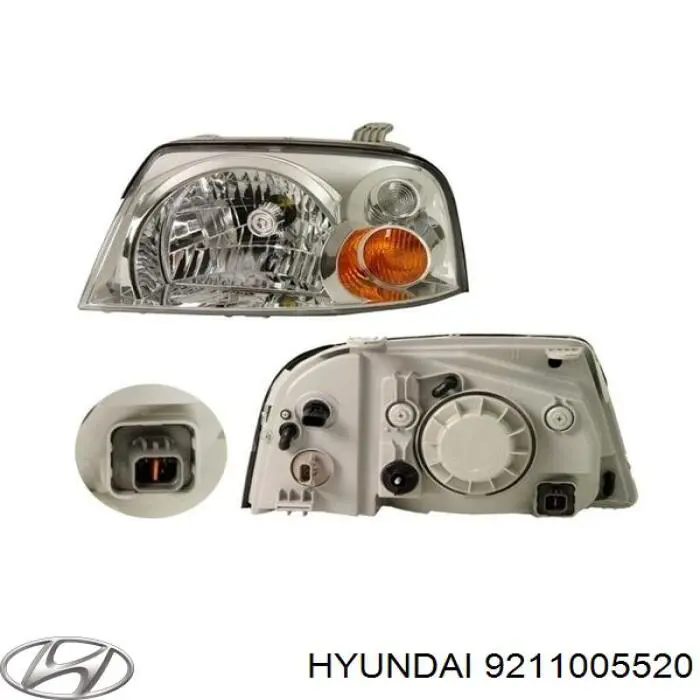 Reflektor lewy Hyundai/Kia 92101055XX cena, od 78,32 USD