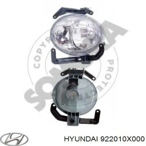 Lampa przeciwmgielna lewa 922010X000 Hyundai/Kia