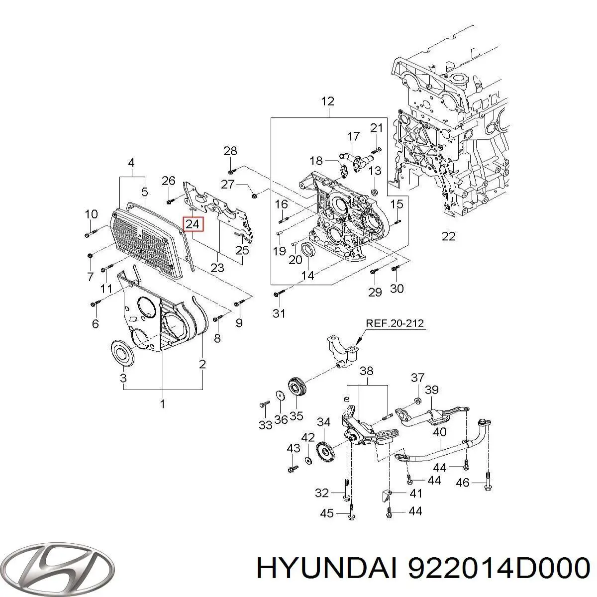 Do koszyka 922014D000 Hyundai/Kia Lampa przeciwmgielna lewa