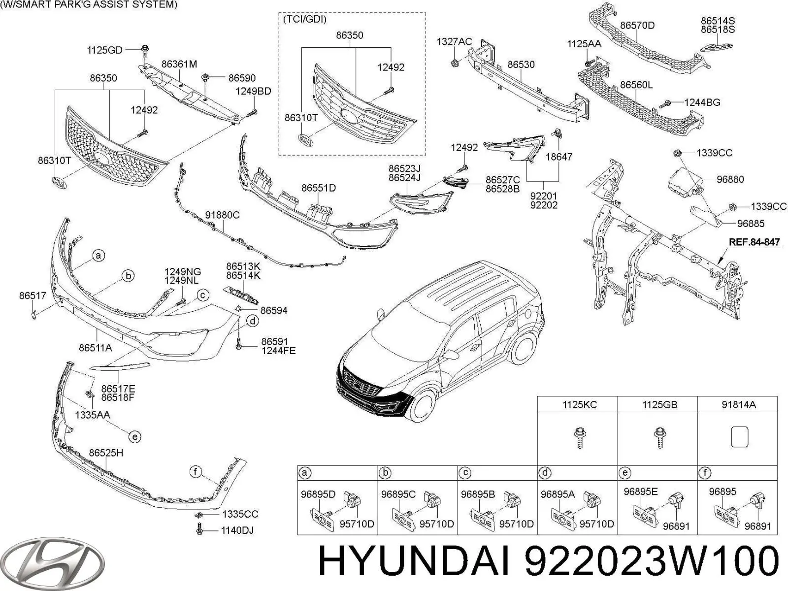 922023W100 Hyundai/Kia Lampa przeciwmgielna prawa